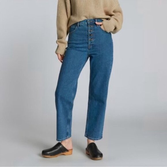 Everlane Size 29 The Way High Jean Button Fly Crop - Picture 3 of 6